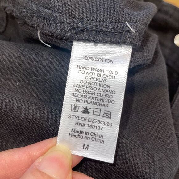 Apricot Lane Double Zero Womens High Rise Wide Leg Cargo Pants Black Medium NWOT - Picture 8 of 11